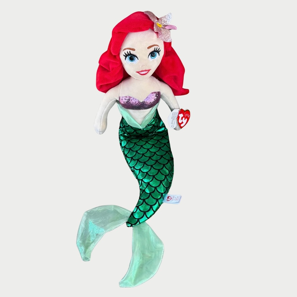 Disney Princess Ariel Ty Sparkle 18" Mermaid Plush Doll